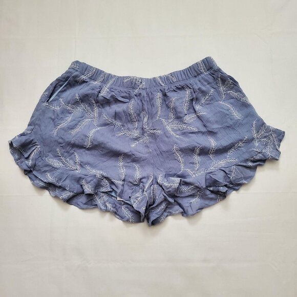 Sadie & Sage Women's Embroidered Ruffle Hem Shorts Sky/White Size Large, NWT - Picture 4 of 15